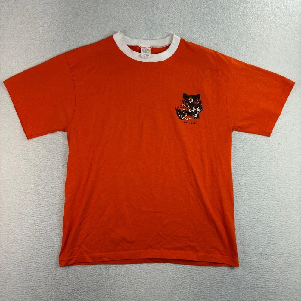 Vintage Boy Scouts Of America Tiger Cub T Shirt Youth M Orange Ringer Scout USA